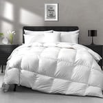 APSMILE Couette 155x220 4 Saisons, Duvet Oie et Plume Oie, Duvet 1 Personne en Coton Térylène Doux et Respirant, Couette Naturelle Tempérée Edredon Ultra Gonflante, Blanc…