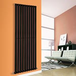 NRG Premium Black 1800 x 590 mm Radiator | Oval Column Single Panel Designer Central Heating Radiators UK