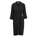 Damella Viscose Plain Lace Robe Svart viskose Large Dame