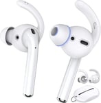 2 Paires Crochets D'Oreille Airpods Couvrent Embouts D'Écouteurs [Sac Supplémentaire] Apple Earbuds Ear Hooks Compatible Avec Airpods 2 / Airpods 1 / Earpods (Petit & Petit, Blanc)