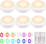 BLS AA-1062 LED Wireless Puck Lights with Remote Control and Timer, Push... 