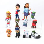 12 st/ set Paw Patrol Rescue Dog Figur Dockor Set Leksaker PVC Anime Action Modell Barn Födelsedagspresent Action Figur 12pcs Set