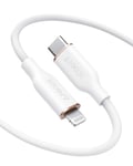 Cable Iphone Usb C, Powerline Iii Flow Usb-C Vers Lightning Pd, Compatible Avec Iphone 13/13 Pro Max/12/11 Pro/X/Xs/Xr/8 Plus, Airpods Pro, 180 Cm, Certifié Mfi, Gel De Silice (Blanc Neige)