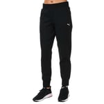 Puma Womenss Essentials Sweatpants in Black Cotton - Size 12 UK