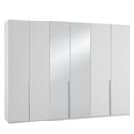 Armoire 6 portes 2 miroirs WILMA 270 cm blanche