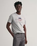 Gant Mens Regular Fit Short Sleeve Archive Shield T-Shirt - Melange - Size Large