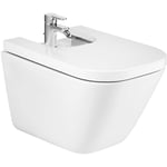 The gap square bidet suspendu sans couvercle avec fixations dissimulées blanc 350 mm x 540 mm x 400 mm A357476000 - Roca