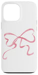 iPhone 13 Pro Max Coquette Pink Ribbon Bow Cute Heart Shape Soft Girl Case