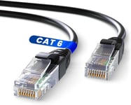 Câble Ethernet 20m, reseau LAN cable ethernet Cat 6 haut debit pour une connexion Internet rapide et fiable | cable ethernet connecteur AWG24, Câble RJ45 UTP CCA (20 mètres, Noir)