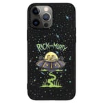 Personalaizer Coque Souple de Couleur Noire Compatible pour iPhone 15 Pro Max de l'UFO de Rick & Morty