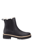 TOMS Bennet 1 Water Resistant Leather Fur Lined Chelsea Boots, Black