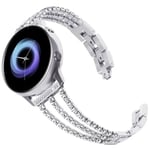 Lyxig klockarmband för Samsung Galaxy Watch 6 5 4 Classic 42mm 46mm/ 3 41mm 45mm/ Moto 360 Smartwatch Band Armband Silver 22mm