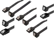 Câbles Sata 3 (Lot De 5), 35 Cm 90 Droit Degrés Angle Data Cable Avec Loquet De Verrouillage, 6 Go/S Rapide Vitesse Pour Ssd Hdd Cd Dvd, Clip En Métal Type L Connecteur Jusqu'À Serial Ata/ 6[Q3268]