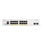 CISCO Cisco Catalyst 1300-16P-2G - Commutateur C3 Géré 16 x 10/100/1000 (PoE+) + 2 Gigabit SFP Montable sur rack PoE+ (120 W)