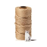 Kolamom Corde Arbre à Chat, 6 mm x 50 m Corde à grattoir Chat Sisal Naturelle, Corde Arbre à Chat pour Réparation et Remplacement, Idéale pour Bricolage et Décoration Jardin