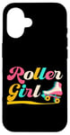 iPhone 16 Cool Roller Skating Skate Girl 1970s Retro Roller Girl Case