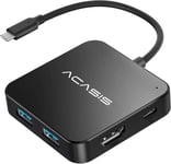 Adaptateur USB C Multiport 6 en 1 vers 4K HDMI,100W PD Charge, 3 USB-A 3.0, 1 USB-C 3.0, pour MacBook Air, Laptop,Surface Pro, XPS,périphériques USB C et Les Dongle USB C(0.49ft)