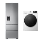 Bundle of Hisense WFQA1214EVJM 12 KG Front Load Washing Machine Energy Rating A + Hisense RF632N4WIE 70cm Freestanding French Door Fridge Freezer