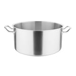 Vogue T088 Large Stainless Steel Stew Pot Pan 18.5 Litre / 360mm Saucepan | All Hob Compatible | Fits Lid T147, Silver