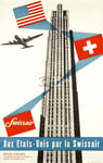 AIRLINES SWISSAIR ETATS-UNIS Rowr-POSTER HQ 50x70cm d'une AFFICHE VINTAGE