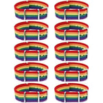 10 st Pride Armband, Pride Firandet, Regnbågsarmband, Justerbart Vänskapsarmband, Pride Månad Tillbehör