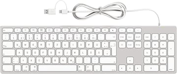 Clavier filaire en aluminium pour ordinateur Apple Mac,clavier britannique extra fin avec pavé numérique,clavier Mac/clavier magique/clavier iMac/MacBook Pro/Air Keyboard.