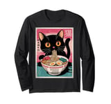 Manga Anime Kawaii Otaku Style Urban Streetwear Ramen Cat Long Sleeve T-Shirt