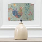 Voyage Maison Bilbury Flock Eva Leura Cream and Robins Egg Complete Table Lamp