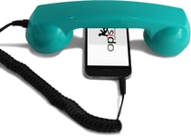 Opis 60S Micro - Combiné Telephone Portable/Écouteurs Filaire/Casque Audio En Forme Combiné Téléphonique Compatible Avec Iphone Avec Lightning (Adaptateur Inclus) (Turquoise)