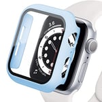 Protecteur Écran en Verre Trempé et PC Coque Compatible avec Apple Watch Serie 7 45mm, [Couverture Complète] Coque de Protection Ultra-Fine et Mate pour iWatch 45mm