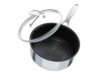 Circulon SteelShield C Series Stainless Steel Saucepan 18cm / 1.9L - Induction Saucepan with Lid with Hybrid Non Stick, Metal Utensil Safe & Dishwasher Safe Cookware