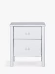 John Lewis Spindle 2 Drawer Bedside Table, Grey