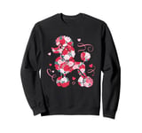 Cute Love Heart Roses Patten Valentines Day Poodle Sweatshirt