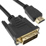 BeMatik - Câble HDMI HDMI type A male DVI-D male 3m.