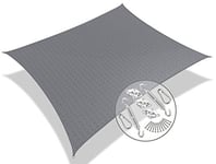 vounot Voile d'ombrage Rectangulaire HDPE avec Le Kit de Fixation Protection UV Toile Ombrage Résistant Aéré et Respirant Bloque 90% Rayons UV Kit de Montage Inclus 3x2.5m Gris