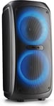 Wild Temper ¿ Enceinte Portable Bluetooth, 200W, Tws, Lumières Led Rgb, Usb/Aux, Double Entrée Microphone, Batterie Rechargeable De 7.4V/4400Mah, Autonomie 5 Heures, Design Compact Et Résist [Q280]