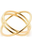 Leonardo Ciao Trinity 023318 Bague pour femme en acier inoxydable IP doré avec 3 barres croisées Taille 16 Bijoux Cadeau pour femme, Acier inoxydable, Aucune pierre précieuse