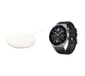 Huawei Watch GT 3 Pro Titanium & Wireless Charger Bundle - Black, 46 mm, Black