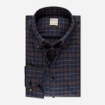 Fitted Body Flanel Shirt - Navy Check