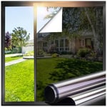 Lifetree One Way Window Film Privacy: Mirror Window Tint Film, Heat Daytime Privacy Film for Glass Windows, UV Reflective Anti Glare Film Clear, Sun Blocker for Home Office (Black, 90 * 400cm)