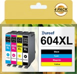 Lot de 4 Cartouches d'encre 604XL pour Epson 604 604xl pour Epson XP2200 XP 4200 XP-4205 XP 2200 XP-2205 XP-3205 WF-2935(Q1257)