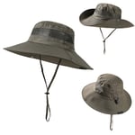 Dam solhatt utomhus sommar vandringshatt damskydd keps, hopfällbar Army Green 56-60cm