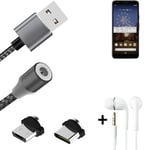 Data charging cable for + headphones Google Pixel 3a + USB type C a. Micro-USB a