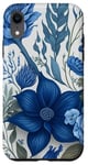 Coque pour iPhone XR Blue Flowers Design Cute Botanical Print Watercolor Floral