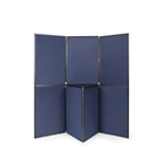 Bi-Office Exhibition System Display Board Floor Standing 7 Panels Plastic 900 (W) x 110 (D) x 600 (H) mm Blue, Grey