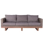 Havesofa Patsy Grå Aluminium Rattan Akacie 220 x 89 x 64,50 cm