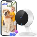 2,5K 4Mp Camera Surveillance Wifi Interieur,2,4Ghz/5Ghz Caméra De Surveillance Ip Pour Bébé/Animaux/No U,Camera Maison Avec Enregistrement 24/7,Audio Bidirectionnel,Vision Nocturne