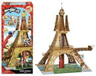 Bandai - Miraculous - Playset Deluxe Paris - Grande Aire de jeu Monument 1,20m - Tour avec +40 Accessoires, Étages, Magasins, Tyrolienne - Poupées no