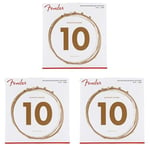 Fender Phosphor Bronze Acoustic Guitar Strings Ball End 60XL Extra Light - 10-48 (Pack of 3)