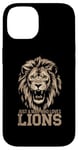 Coque pour iPhone 14 Visage de lion drôle Meme Lions Citations Just A Man Who Loves Lions